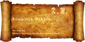 Kovácsik Miklós névjegykártya